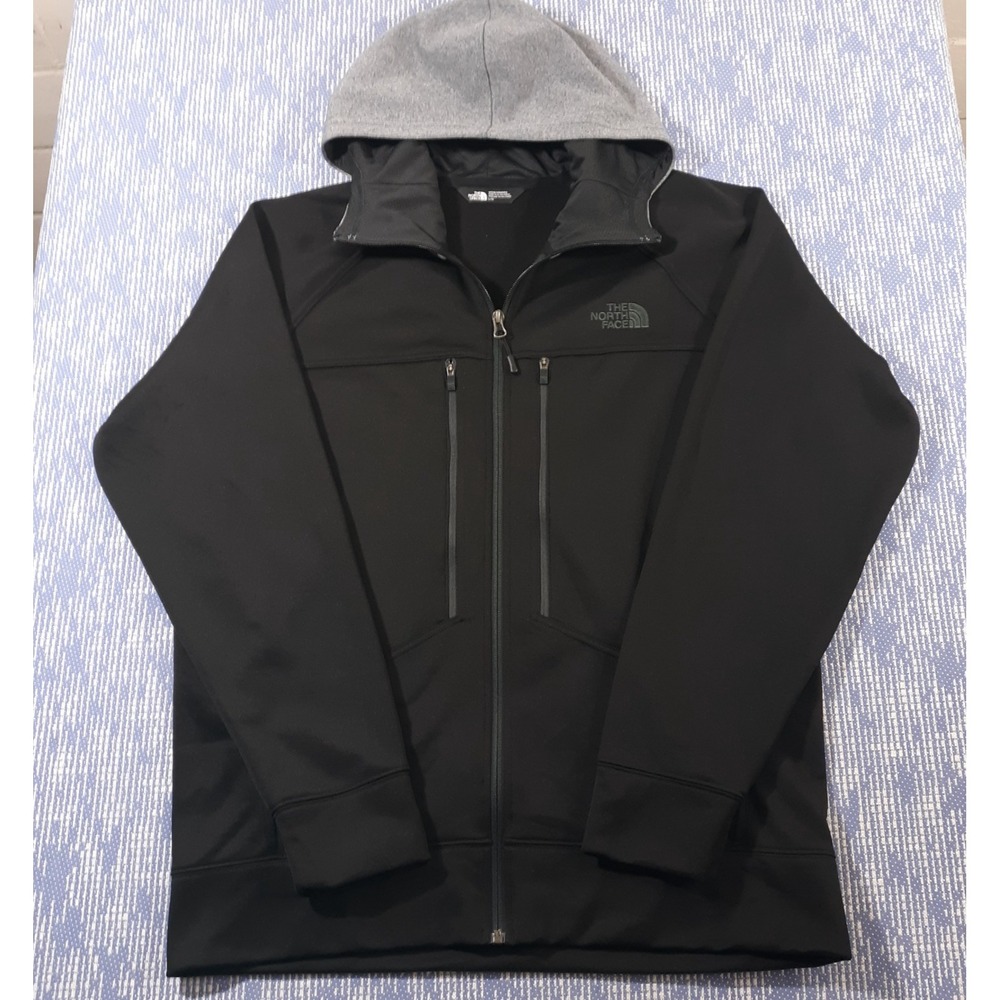 The North Face Jacket Hooded Mens Large Black Full Zip Outdoor